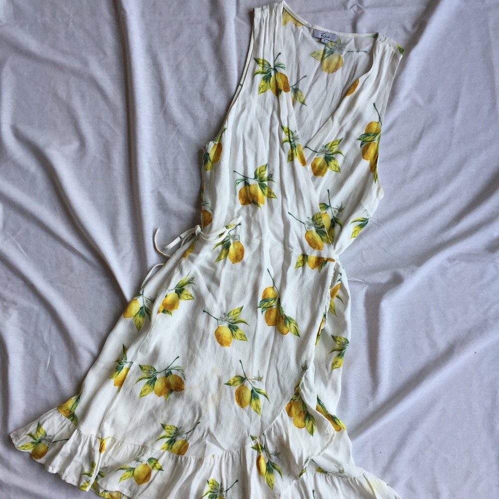RAILS Madison White Lemon Wrap Dress